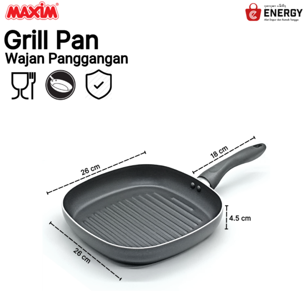 MAXIM SQUARE GRILL PAN 26 CM Energy Bali