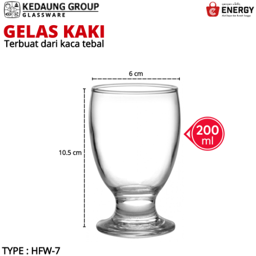 Kedaung Group Gelas Kaca 200 Ml Energy Bali