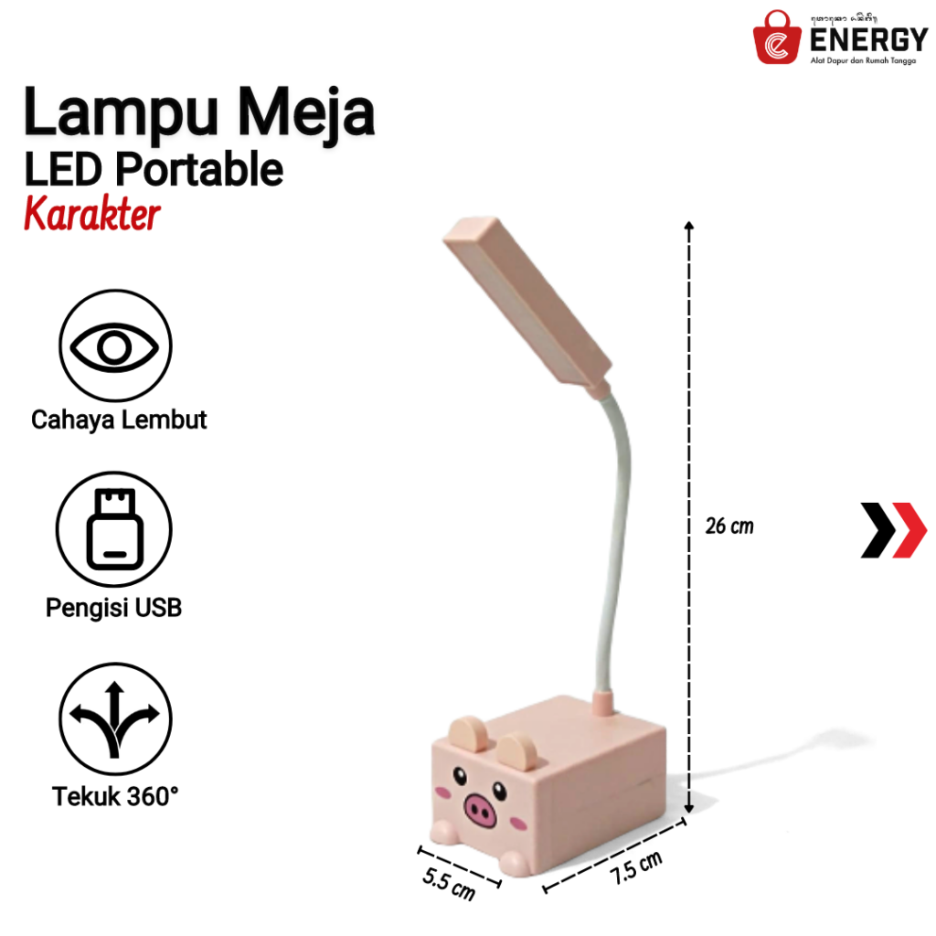 LAMPU MEJA LED PORTABLE - Energy Bali