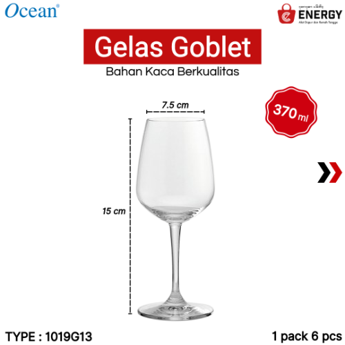 Ocean Gelas Goblet 370 Ml Energy Bali 4161